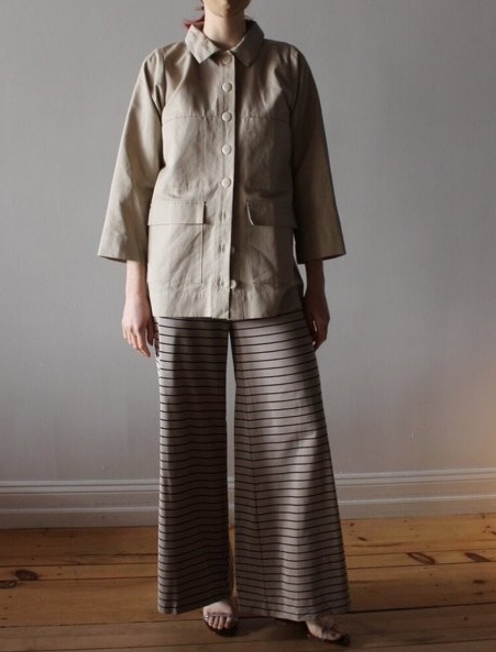 Ilana Kohn Mabel Jacket Natural Cotton Utility Button Front Size Small - Picture 2 of 7